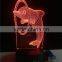 Creative LED flashing night light 3D LED dolphin acrylic illusion lamp