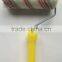 Patterned paint roller acrylic cover red/gray strip stick system roller frame