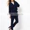 V-neck three quarter sleeve jumpsuits women summer spring autumn full length casual