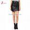 Womens Sexy Asymmetrical Zipper PU Leather Mini Skirt, Black Short Leather Skirt