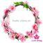 Wholesale Wedding Crown Plain Peach Floral Petals Headband Hair Accessories Flower Prom Girl Garland Tiara