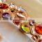 2017 Newest Fashion Bracelet Rose Gold Plated Multicolor Cubic Zirconia Bracelets&Bangles Women Jewelry