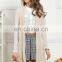 Spring season latest trendy sleeveless long vest with lotus hem knitted sweater
