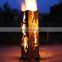 Outdoor wood burning round fire pillar hoods