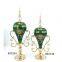 Household green ceramic candelabra decorating candle holders