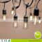 Connectable Garden Party Patio Cafe black cable with e27 hanging Socket Lamp LED Globe outdoor led bulb light strings