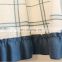 Refreshing check linen texture voile curtain for cupboard and window