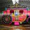 Princess Pumpkin Cart Printing Inflatable  jumping castle Car With slide , Inflatable kids jumping toys For Game
