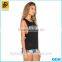 2016 fashion summer Gilrs Simple black sleeveless tank tops