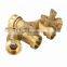 Heavy duty brass 4 way hose splitter valve with comfort grip