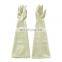 Hot sales rubber lab double multiple chemical resistant glove box long gloves