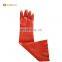 Sunnyhope red rubber hand PVC coated safety work gloves