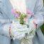 HANDLAND in Stock Pink Cotton Floral Pattern Thorn Proof Garden Work Gloves,Kids Gardening Gloves For Age 3-10