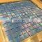 irridiscent blue color bathroom mosaic tiles and swimming pool tile mosaic splash back hot melting glass mosaics tiles