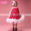 Free shipping 2015 New Design baby girls red soft feather dress