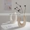 Modern Decorative Handmade Art Porcelain Matte White Creative Shape Ceramic Pot Irregular Flower Vase Nordic INS Style