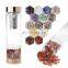 Amazon Sales Filter Water Bottle Stainless Steel Rose Gold Plated Natural Rose Quartz Healing Crystal Infused Glass Water Bottle