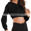 Custom Fall Winter Crop Top Hoodie Sweatshirts Suit Jogging Tracksuit Two Piece Pants Set Women