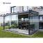 Wall Mounted Summer Garden Glass Canopy Sunroom Veranda Cover Patio Terrace Roof With Frameless Multi track Sliding Glass Door