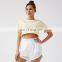 Short gym set women workout sets for women with crop jumper running shorts gym wear women sets 2023