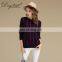 100% Cashmere Vertical Striped round Neck Women's Sweater Knitted Winter OEM Supply
