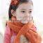 Wholesale Sweet Cute Bear Flower Pattern Plain Fleece Fashion Baby Kids Girls Winter Scarf
