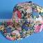 customer flower snapback cap,flat cap