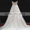 New beading lace appliques tulle drapping belt with beading trim sweetheart wedding dress