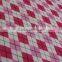 pink diamond checks on white polyester milk fiber Spandex print italy fabric