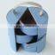 blue cylinder PU leather jewelry storage box with handle