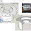 White lighted high glossy elegant beauty salon hotel reception counter