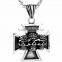 New Fashion Punk Style Biker Stainless Steel Skull Cross Medal Pendant