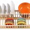 adjustable bamboo wooden wood dinner plate storage holder hanger rack