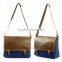 Boshiho Crazy-Horse PU Leather Cotton Canvas Padded Cross Laptop Bag