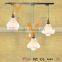 New arrival blown glass chandelier wooden chandelier with track light