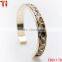 Lastest design two-tone genuine python steel bracelet bangle wholesale
