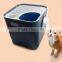 Hooded Cat Litter Pan Plastic Door House Pet Kitty Box Bag Carry Kitten Gray Set