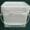 food grade 8L PP Plastic square pail with lid