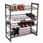 Stackable metal mesh shoes rack and storage rack