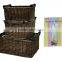 Antique Brown Wicker Willow Storage Christmas Hamper Display Kitchen Basket with Wooden Handles in Choice of Sizes & Deals