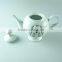 stock cheap plain white ceramic tea pot with hollow-out design