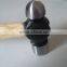 Cast iron ball peen hammer with wooden handle