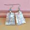allergy free white paua shell hoop earrings quality nutural abalone shell earrings female double mosaic shell earrings