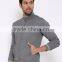 Grey Sweatshirt With Grindle Effect For Man Mock Collar Full Concealed Zip Closure Sweater Brushed Fleece Lining