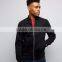 Sports Clothes Black Cotton Bomber Jacket Side Pockets With Lining Sport Jacket Teaming With A Red Tee