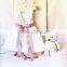 White Dress Girls Frocks Ruffle Sleeve High Waist Ribbon Summer Children Clothes
