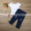 S17440A 2017 wholesale children boutique clothing ruffle outfit for kids