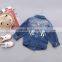 S33428W 2017 Fashion Spring Autumn Children Outwear Kids Embroidery Denim Jacket