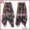 2015 top selling plaid checked winter acrylic cashmere poncho