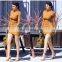 Wholesale Long Sleeve Tight Camel Suede Dress
